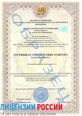 Образец сертификата соответствия аудитора №ST.RU.EXP.00006191-1 Аэропорт "Домодедово" Сертификат ISO 50001
